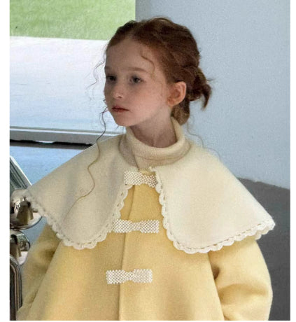 Thickened Medium-length Yellow Coat For Children