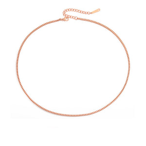 Box Chain Bare Gold Plated Necklace Stainless Steel