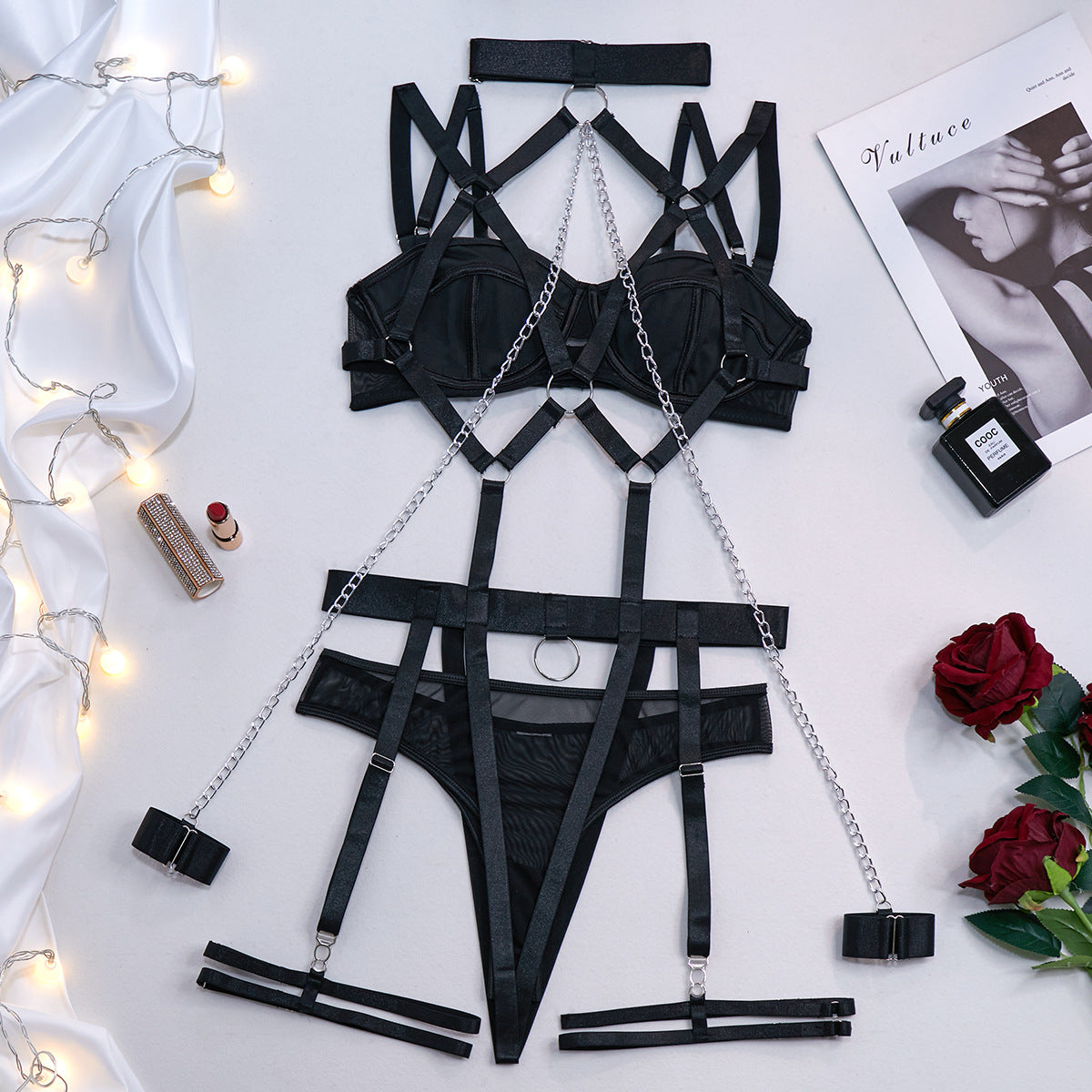 Women's Underwear Role-playing Chain Four-piece Set