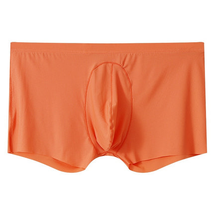 Ice Silk Mesh Big Bag Mid Waist Boxer Underwear