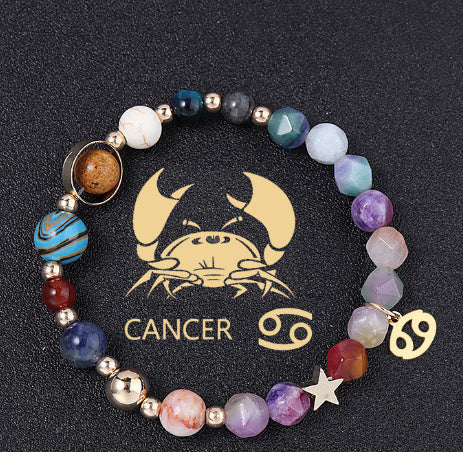 Twelve Constellation Constellation Bracelet Natural Stone Cut Color