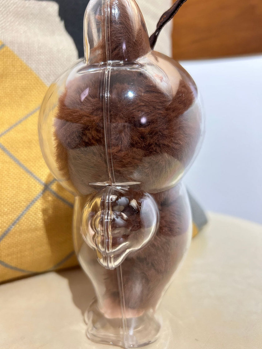 Protective Cover for LABUBU Plush Figure Doll, Plastic Protective Cover for LABUBU The Monsters Figure Keychain, Storage Transparent PVC Keychain Model Walking Display Bag for Fan Collection