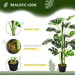 100cm/3.3FT Artificial Monstera Tree Decorative Cheese Plant 21 Leaves With Nursery Pot, Fake Tropical Palm Tree For Indoor Outdoor Décor, Set Of 2