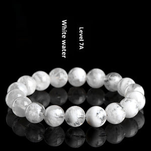 Natural Snowflake Ghost Round Beads Bracelet