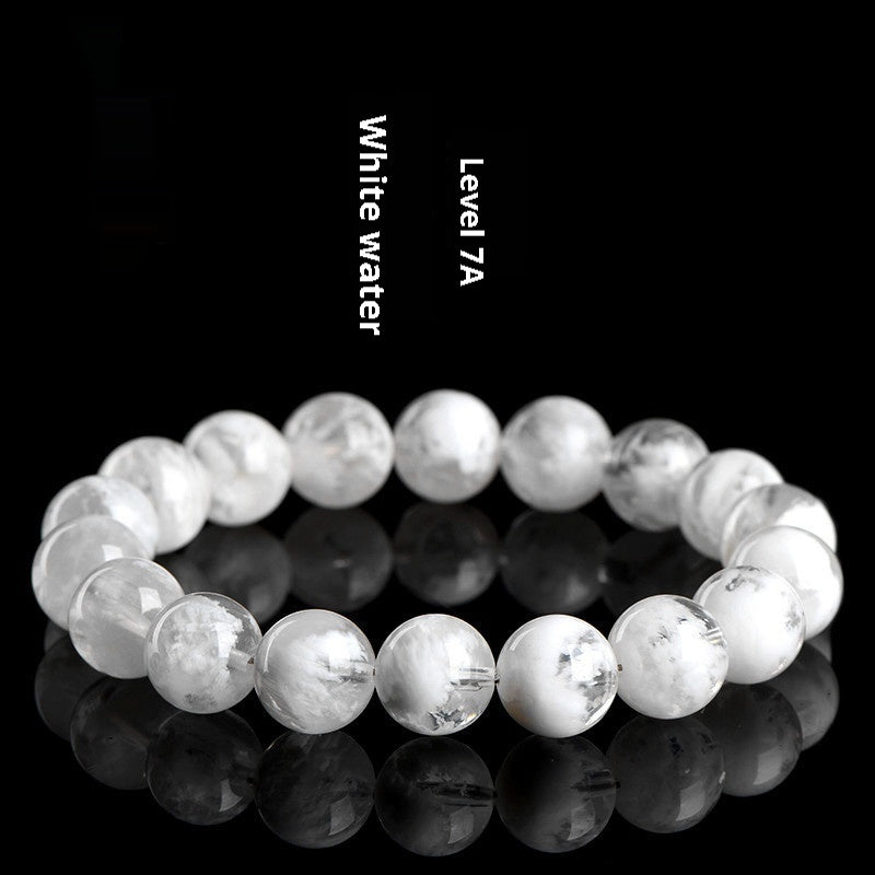 Natural Snowflake Ghost Round Beads Bracelet