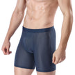 Men's Ice Silk  Mesh Lengthened Boxer Underwear