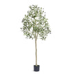 Artificial Olive Tree, 5 FT Tall Faux Plant, Secure PE Material & Anti-Tip Tilt Protection Low-Maintenance Plant, Lifelike Green Fake Potted Tree For Home Office Warehouse Decor Indoor Outdoor