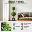 Artificial Boxwood Topiary Tree, 36 Inch Tall (2 Pieces), Double Ball Faux Topiary Trees, Faux Plant W/ Extra Leaves & Pot & Small Decoration, UV Rated Set For Home Decor Indoor/Outdoor