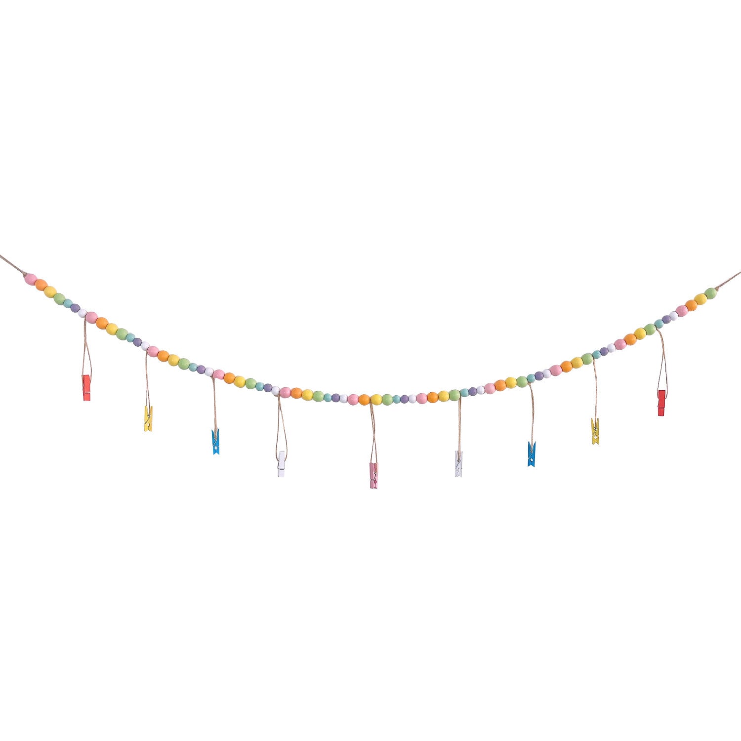 Hanging Photo Display Festival Wooden Beads Photo Clip