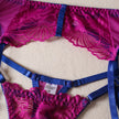 Lace Contrast Color Belt Leg Ring Garter Underwear Set