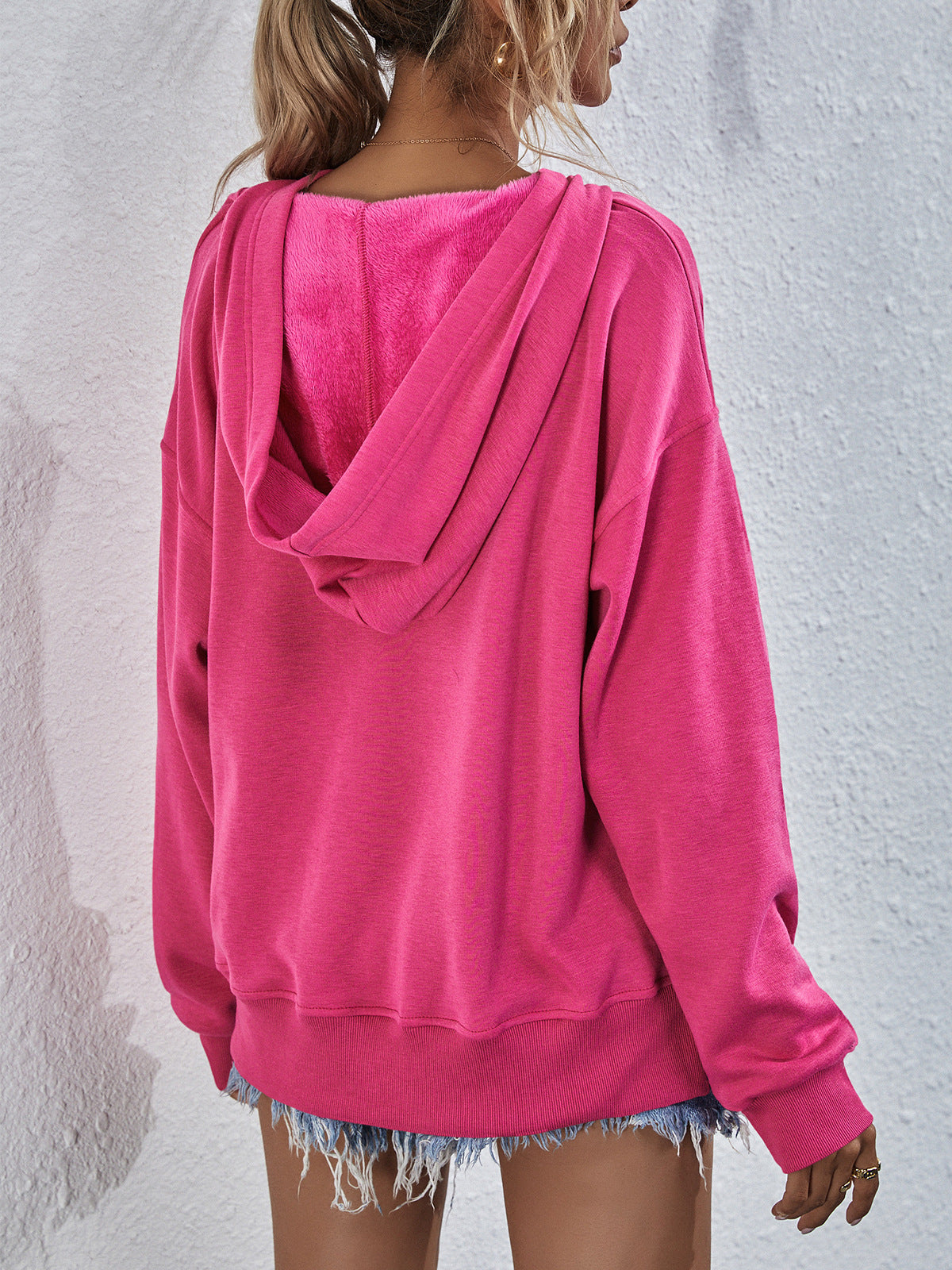 Women's Hoodie Sweatshirt Sports Casual Candy Color Long Sleeve Tops