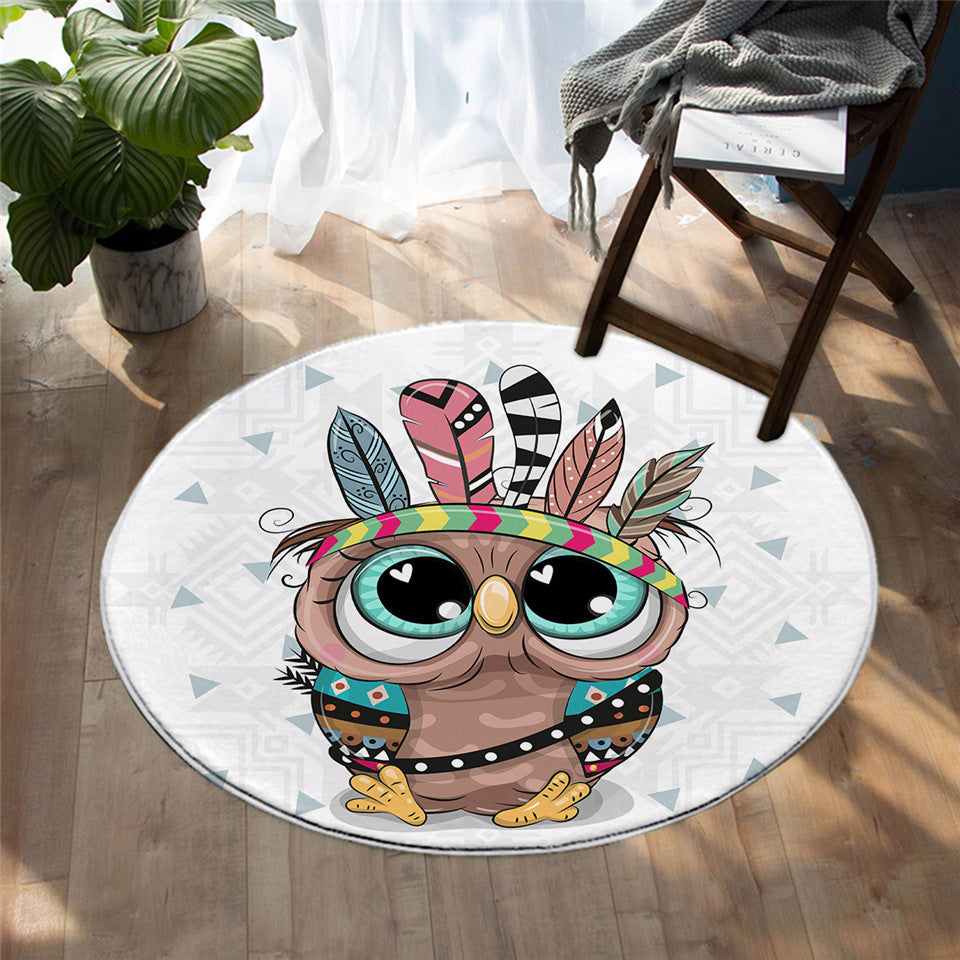 Cartoon Animal Round Carpet Cute Non-slip