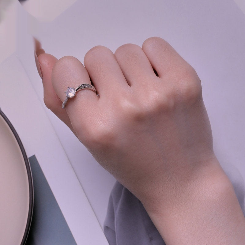 Silver Simple Button Wall Ring For Women