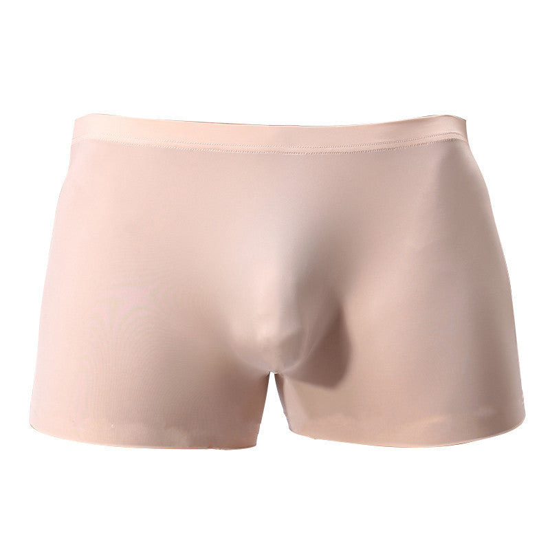 Solid Color Men's Boxer One Piece Ice Silk Boxer Underwear