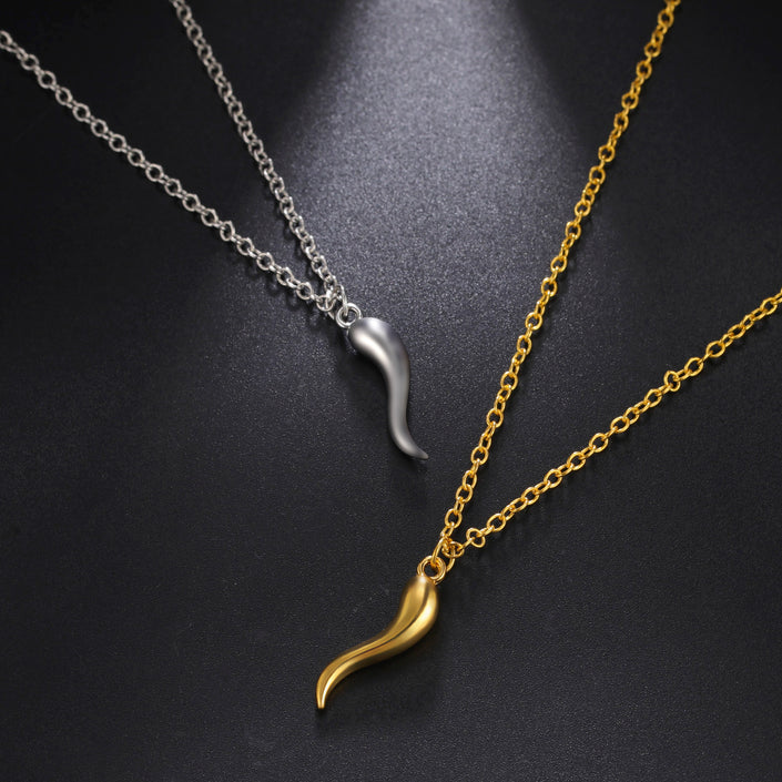 Stylish Graceful Simple Versatile Cross Chain Pepper Pattern Women's Alloy Necklace