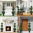Set Of 2 Decorative Artificial Trees, Topiary Ball-shaped Boxwood Trees In Pot, Fake Plants For Home Indoor Outdoor Decor, 100cm, 3 Tree Balls