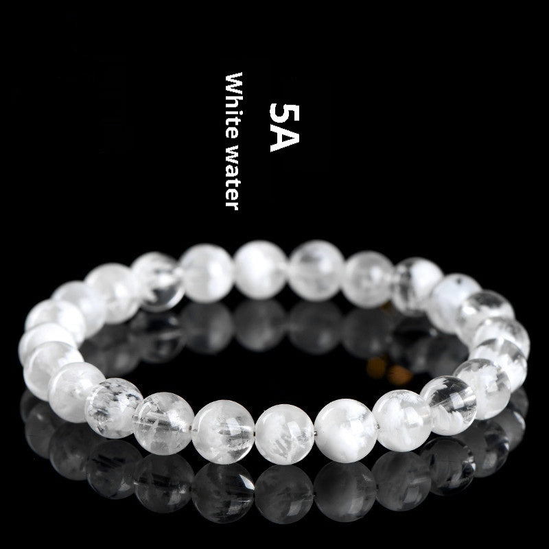 Natural Snowflake Ghost Round Beads Bracelet