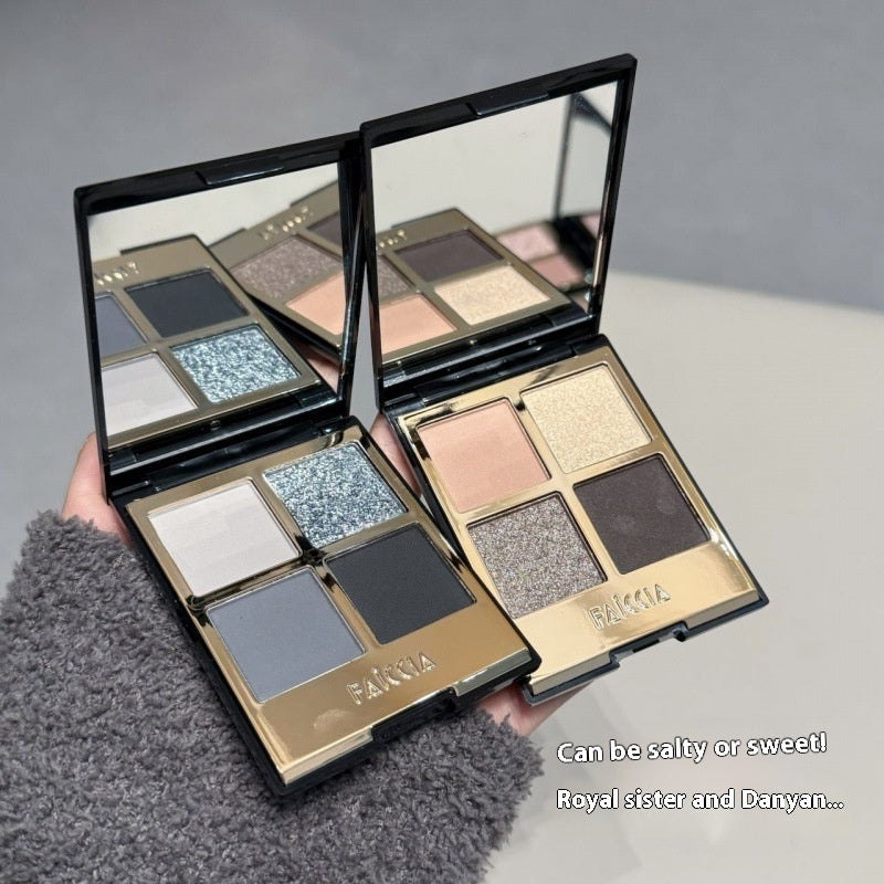 Four Colors Eye Shadow Powder Brown Earth Color Smoky Makeup Matte