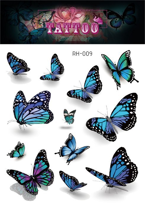 Waterproof Temporary Tattoo Sticker Small Butterfly Body Art Fake Tattoo Flash Tattoo Clavicle Female