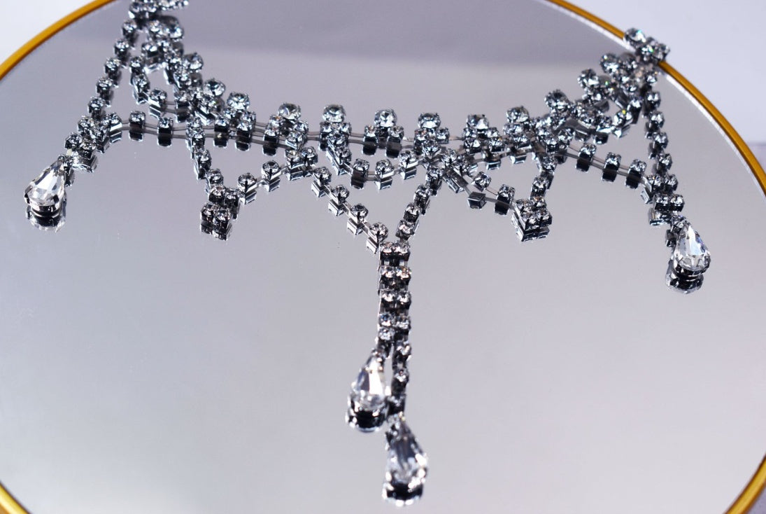 2025 New High End Design Full Diamond Water Diamond Necklace