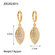 Stainless Women's Earrings Titanium Steel Diamond Leaf-shaped Pendant