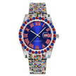 Hip Hop Men Fashion Color Full Diamond Date Quartz Watches