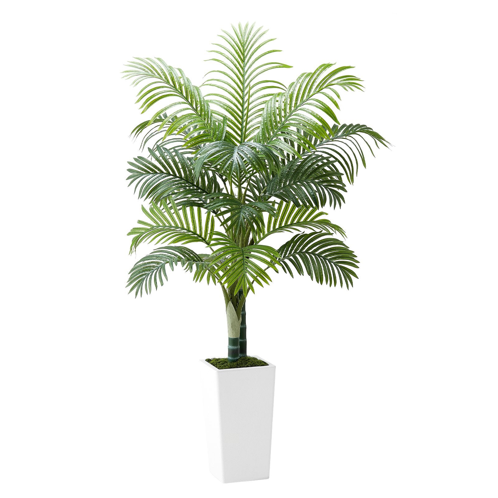 Artificial Areca Palm Tree 1524 Mm, Fake Palm Tropical Plants With White Tall Planter, Faux Floor Silk Plant In Pot, Large Trees For Home Office Living Room Decor House Warming, Indoor Outdoor