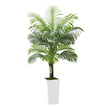 Artificial Areca Palm Tree 1524 Mm, Fake Palm Tropical Plants With White Tall Planter, Faux Floor Silk Plant In Pot, Large Trees For Home Office Living Room Decor House Warming, Indoor Outdoor