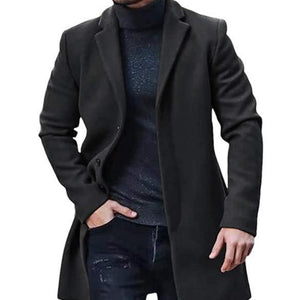 Tweed Coat Men's Medium-length Thickened Jacket