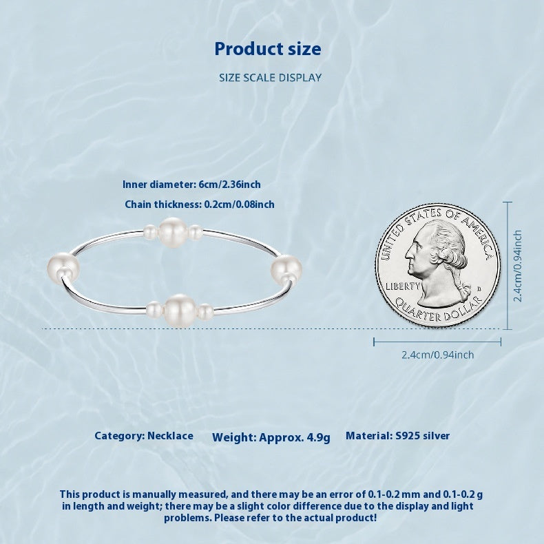 S925 Sterling Silver Shell Pearls Bracelet