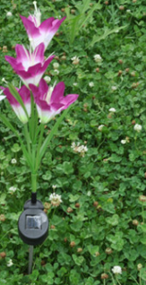 Solar LED Lily Flower Shape Color Changing Light for Garden Lawn Decoration