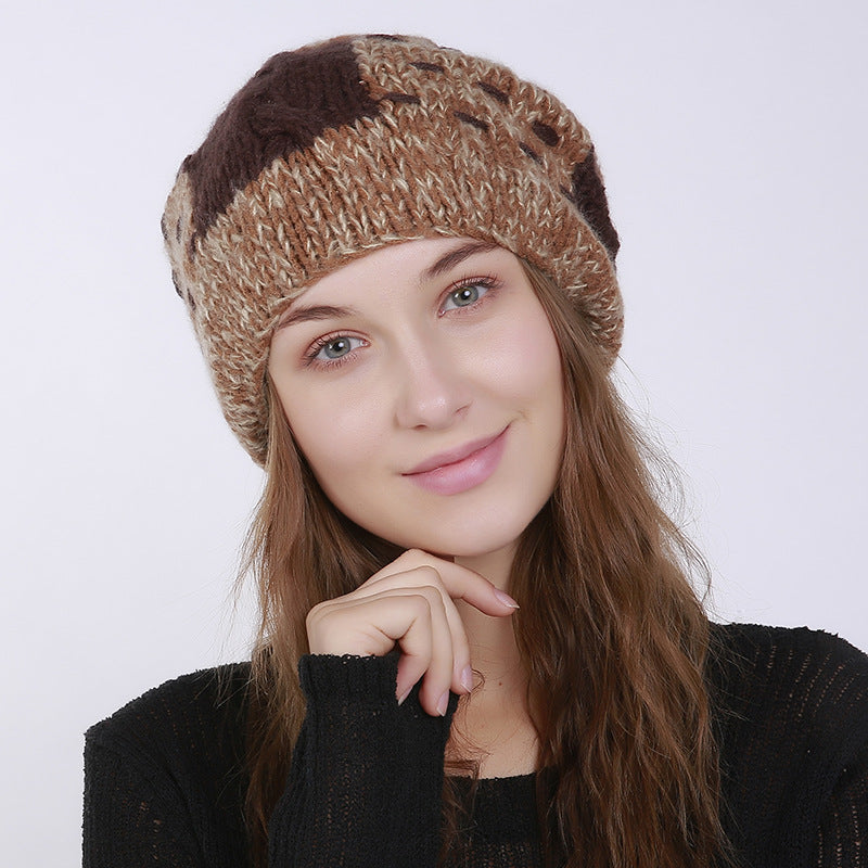 Folds Warm Outdoor Wool Cute Hair Ball Hat