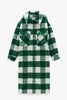 Classic contrast plaid woolen coat