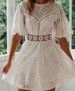 Lace patchwork cotton dress