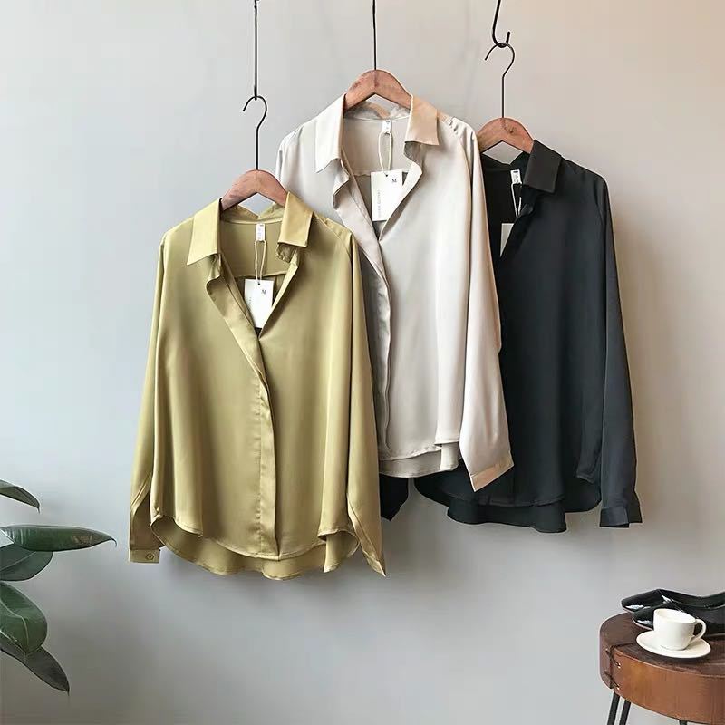 Women's silk satin shirt