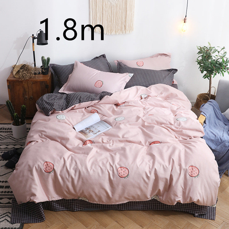 Four-piece set of net red aloe cotton bedding