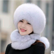 Women Fur Grass Fox Fur Hat Dome Mongolian Hat Thick Warm Russian Wind Snow