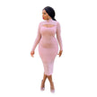 Long Sleeve Net Yarn Hot Rhinestone Dress Nightclub Dress