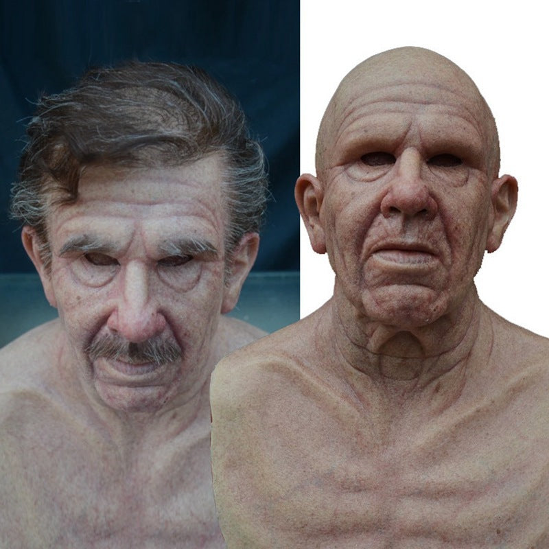 Old man mask white hair white beard headgear halloween Alpscommerce