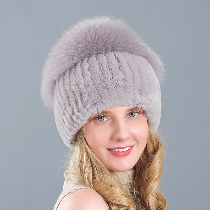 Korean Style Knitted Earmuffs Straw Hat Women