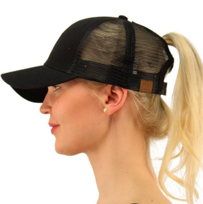 Casual Sunshade Duck Tongue Net Hat Ladies Ponytail