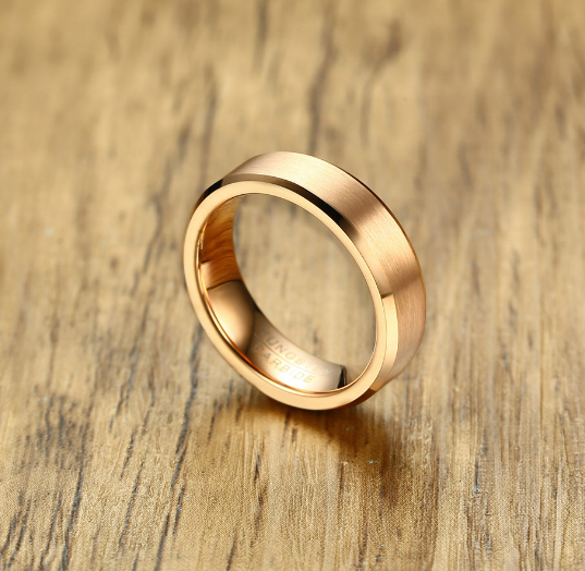 Rose Color Gold Tungsten Carbide Couple Ring For Men Women CZ Engagement Wedding Ring Valentine's Day Jewelry