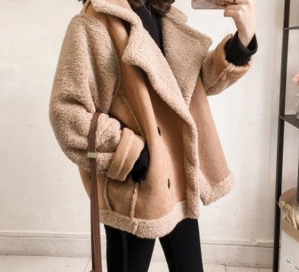 Lamb fur coat