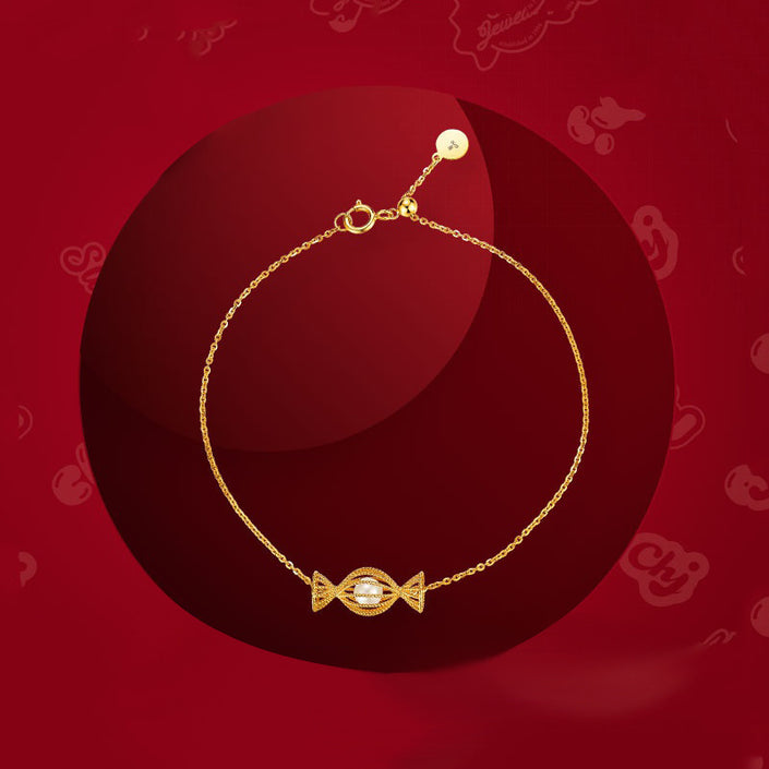 Candy plated 18k yellow gold bracelet