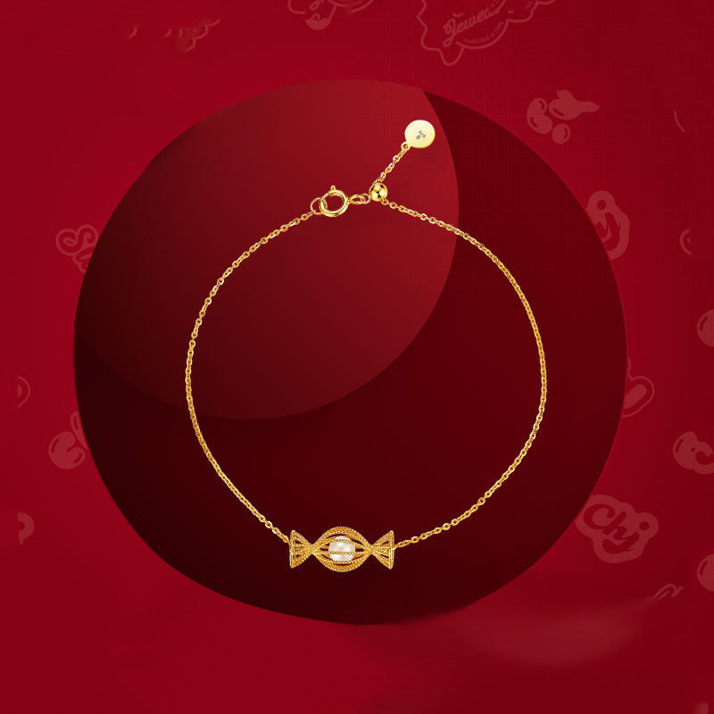 Candy plated 18k yellow gold bracelet