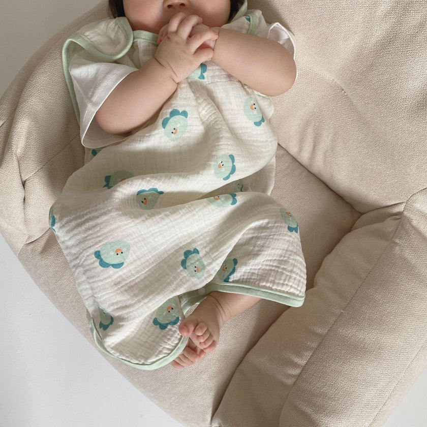 Cotton Gauze Sleeping Bag Sleeveless Vest New Child Anti-kick Quilt