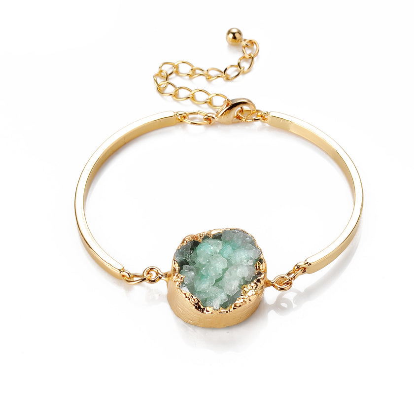 Bracelet Round Energy Crystal White Green