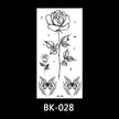 Black and white sketch flower tattoo stickers