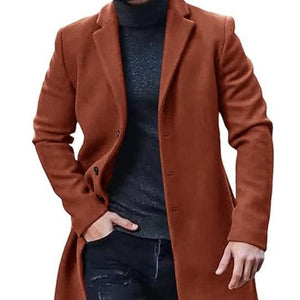 Tweed Coat Men's Medium-length Thickened Jacket