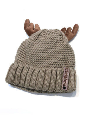 Knitted hat cute antler Christmas hat warm knitted hat